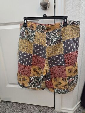 Smythe Patchwork Hybrid Shorts in Mustard, Red & Navy